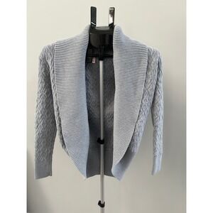 Victoria's Secret Light Gray Cable Knit Shawl Collar Cardigan Sweater Size Small